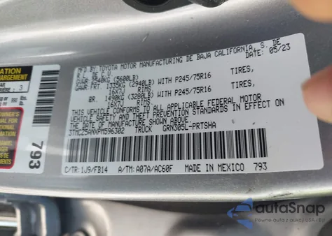 2023 Toyota Tacoma Sr V6 из США, поврежденный, VIN 3TMCZ5ANXPM596302